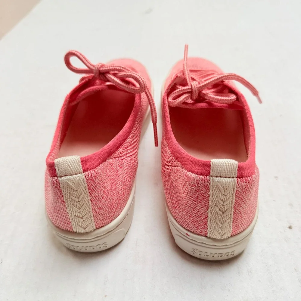 Soludos Ashore Mesh Sneakers Pink Coral Lace Up Low Top Shoes Womens 7